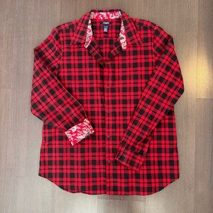 CHAPS women’s Red Plaid Shirt size XL